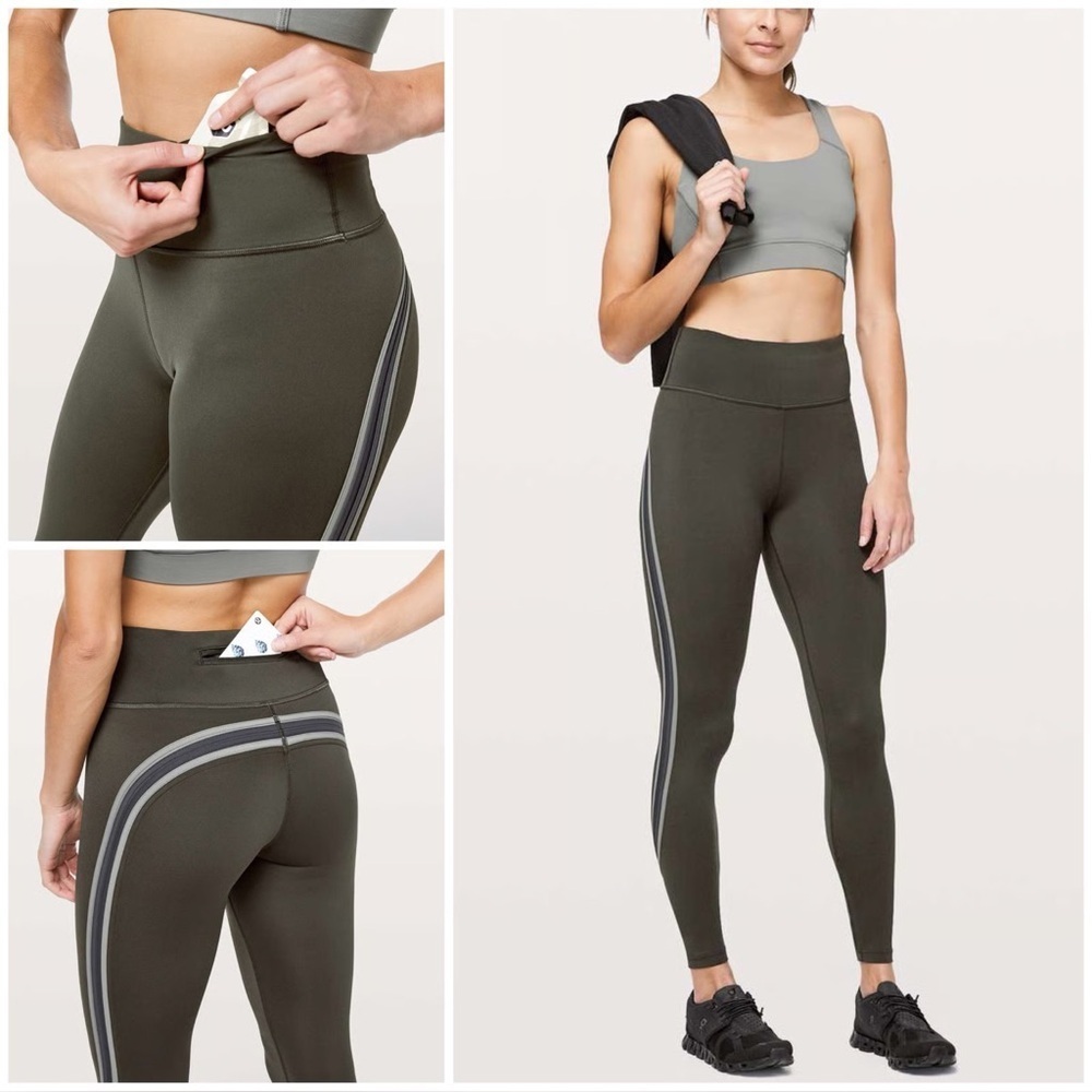 Lululemon Women’s Run Crew Tight 28” In Dark Olive Size 2 Leggings